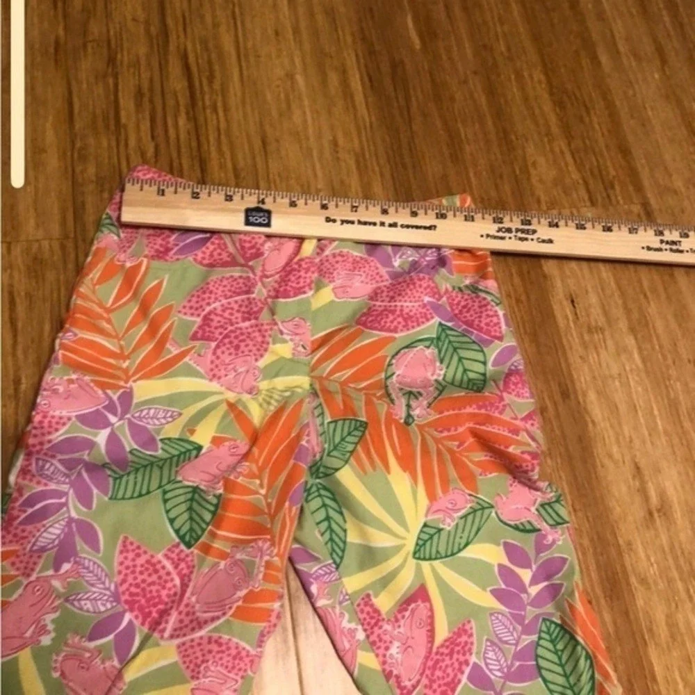 Vintage White Tag Lilly Pulitzer girls SZ 8 Bottoms Up frog print‎ cotton pants